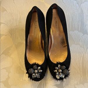 BCBGeneration Black Embellished Ballet Flats